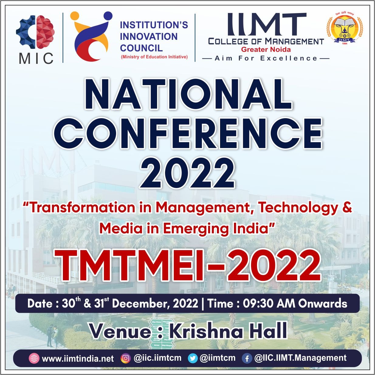 National Conference On Transformation in Management, Technology and Media in Emerging India
